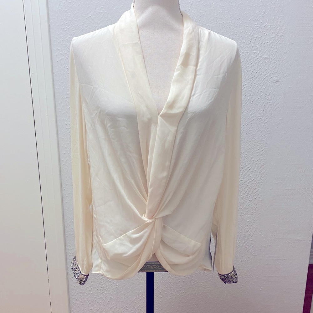 Gorgeous cream blouse with shell beading details